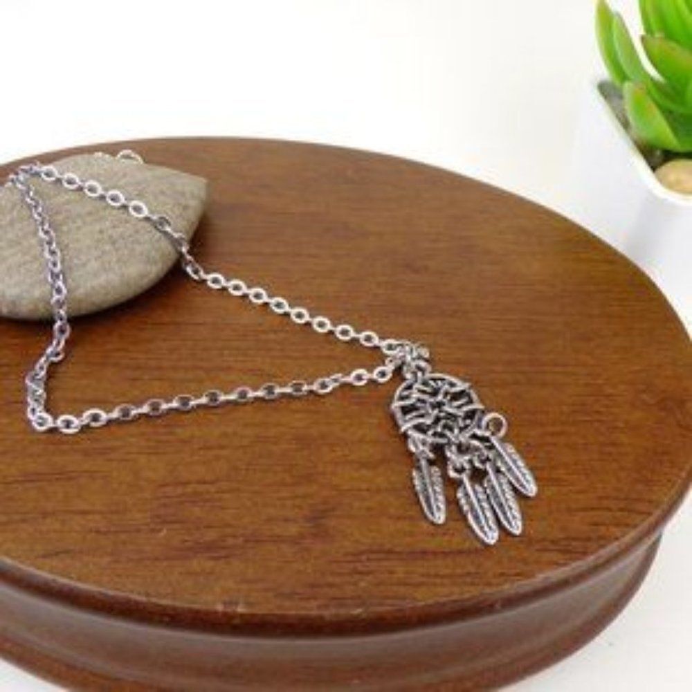 Dreamcatcher Charm Silver Tone Necklace